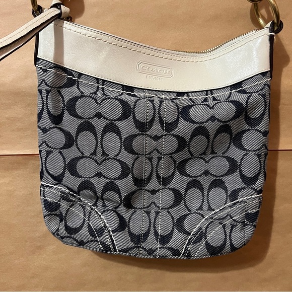 Coach | Signature Sufflette Denim Monogram Bleeker Shoulder Bag Purse G065-10402 - Picture 4 of 16